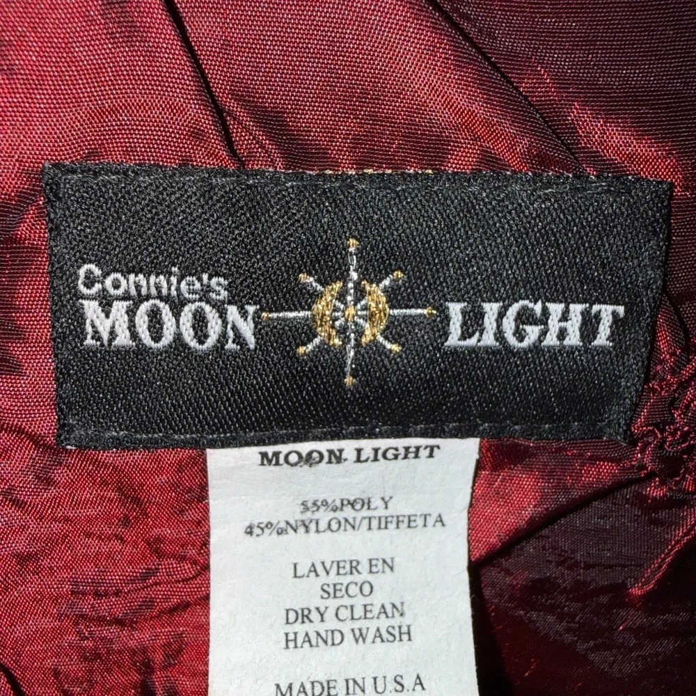 Vintage Connie's Moonlight‎ Burgundy Taffeta Jacket Size Large Lagenlook Evening - Picture 11 of 13